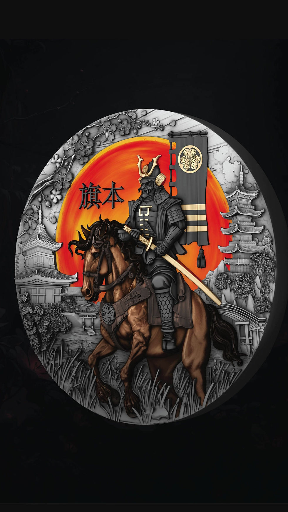 Miniatura: HATAMOTO - The Warrior’s Path Series - 2oz .999 Silver High Relief $5 Niue 2025