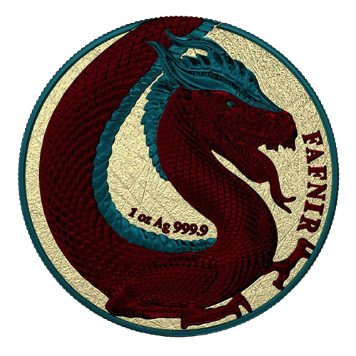 Miniature : FAFNIR GEMINUS Colorized Bloody Dragon Set 2x1 Oz Germania beasts Silver 2020