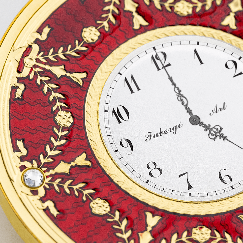 Miniaturbild: RED TABLE CLOCK Faberge Art 1 Oz Silver Coin 1$ Niue 2024