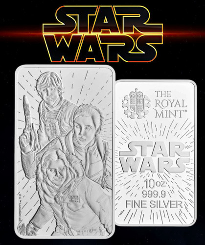 Star Wars Light Side - 10 oz 999.9 Silver Minted Bar Royal Mint