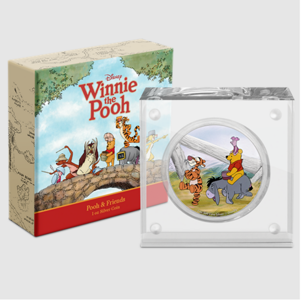 Miniaturbild: Winnie the Pooh - 1 oz. Pure Silver 4 Coin Nz Mint $2 Niue 2020 - 2021