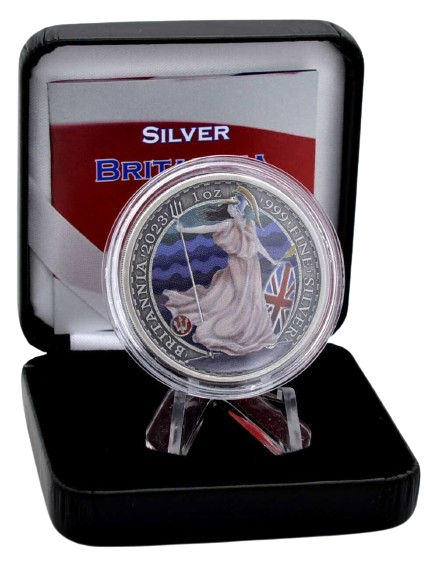 Miniaturbild: BLUE WAVES Britannia 1 Oz Silver Coin 2 Pounds United Kingdom 2023