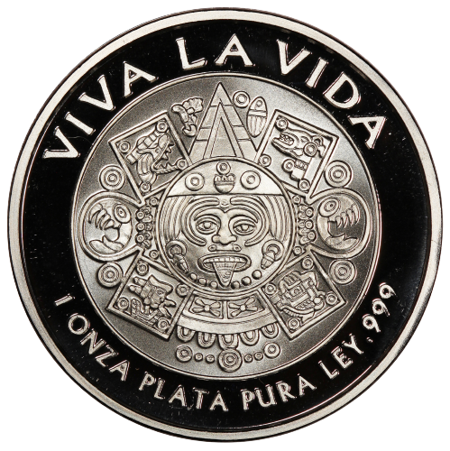 Thumbnail: Viva La Vida: Dia De Los Muertos Mariposa Monarca 1 Oz Silver Round Mexico 2022