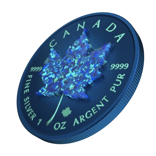 3D Opal Canada Maple Leaf 1oz Space Blue with Real Opal Stone $5
