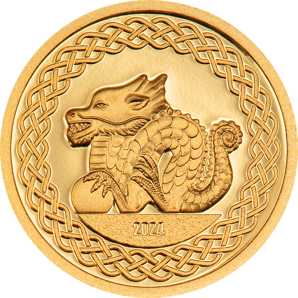 Miniatura: Great Dragon Lunar Collection Gold Coin 1000 Togrog Mongolia 2024