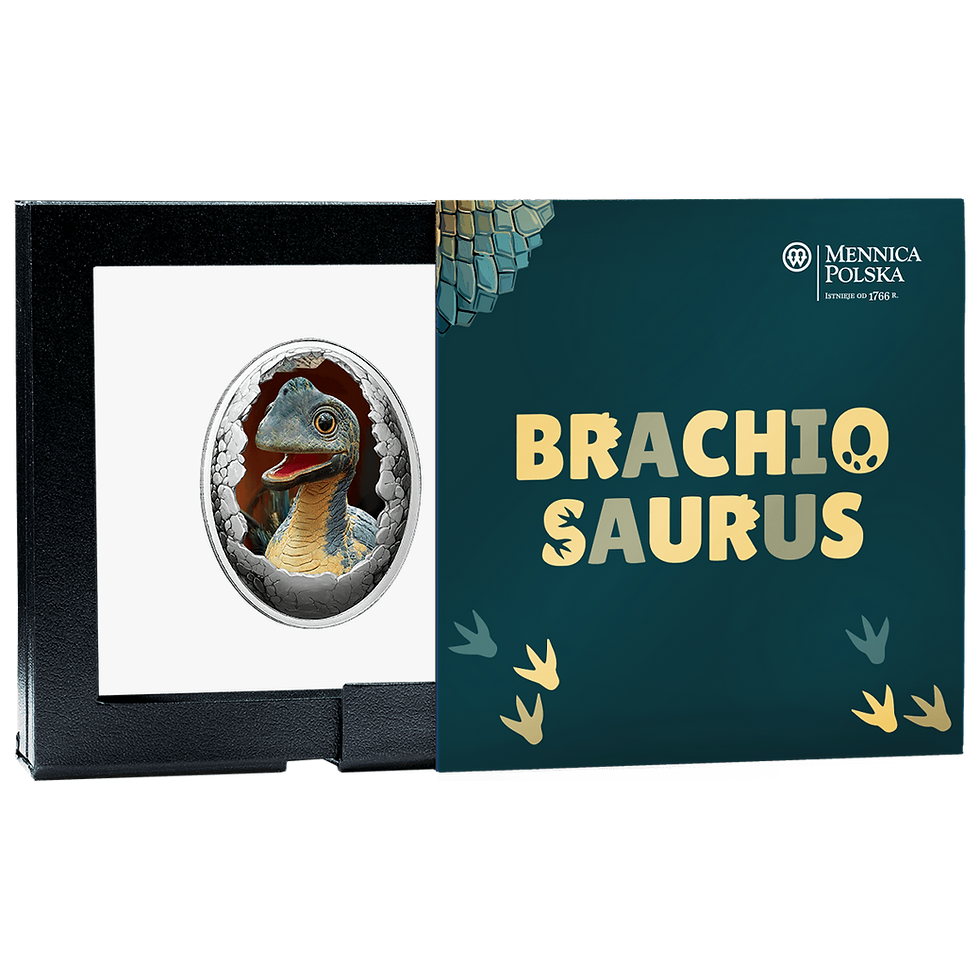 Miniature : DINOSAURIA: BRACHIOSAURUS 15.56 Gram Silver Coin 500 Francs CFA Cameroon 2025