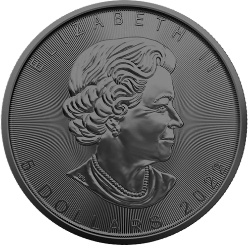 Miniatura: MAPLE LEAF Gold Black Empire 1 Oz Silver Coin 5$ Canada 2022