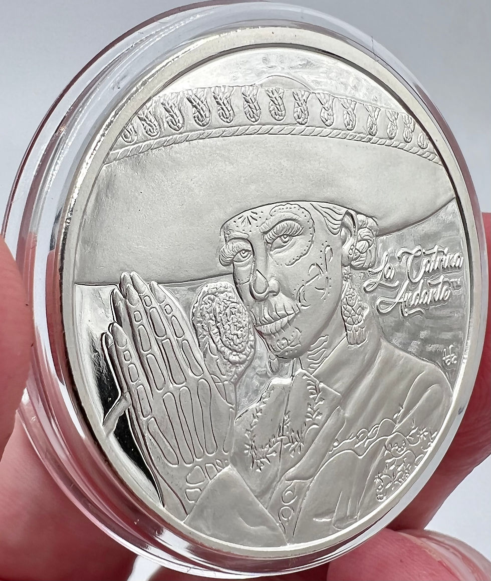 Miniatura: Viva La Vida: La Catrina Andante 1 Oz Silver Round Mexico 2022