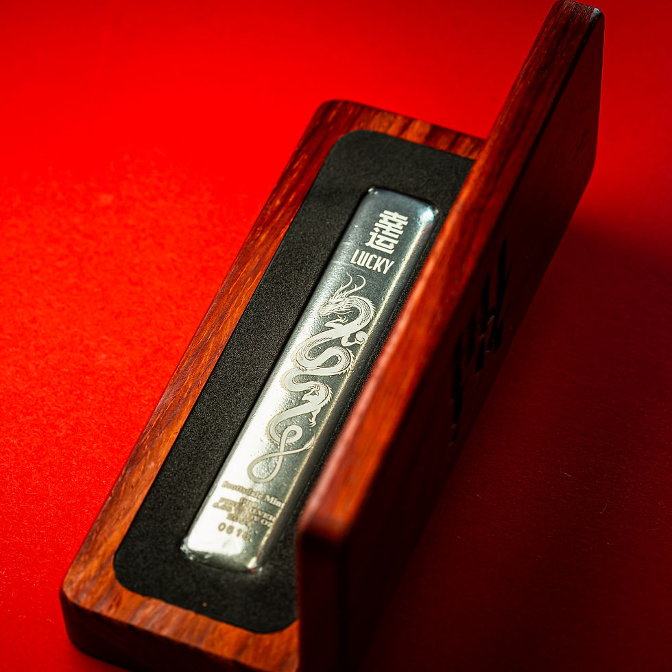 Thumbnail: 2024 Scottsdale Mint Lucky Dragon 8.88 oz Silver Bar With Display Box