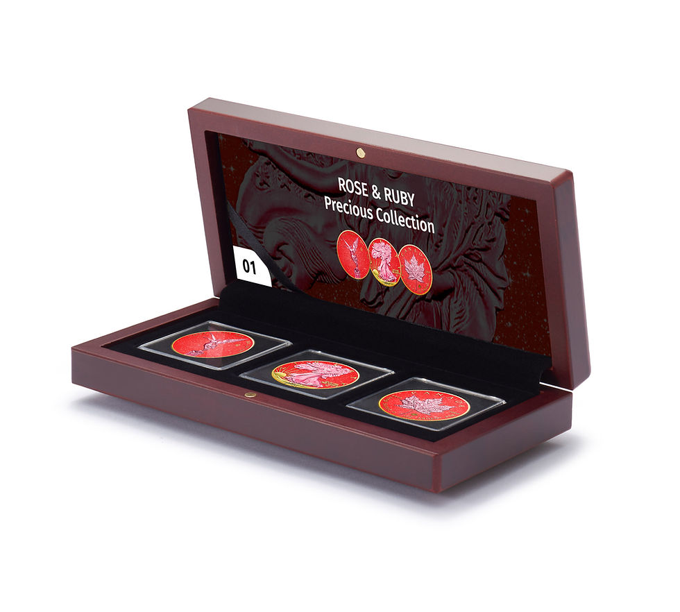 Miniatura: ROSE & RUBY Precious Collection - 3 x 1oz .999 Silver Coin Set 2026