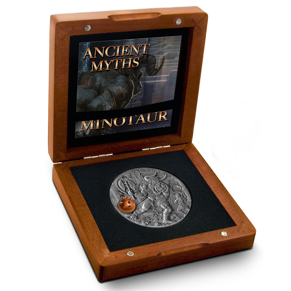 Miniature :  PRODUCT DESCRIPTION 2017 Niue $5 MINOTAUR Ancient Myths 2 Oz Silver Coin HIGH RELIEF