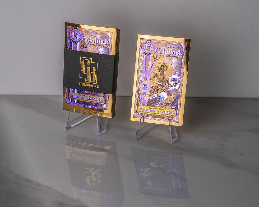 Miniatura: 1/4 Florida Goldback Alpha - Aurum Gold Foil Note (24k)