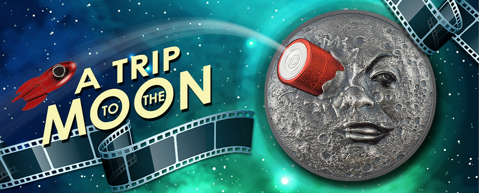 Miniatura: TRIP TO THE MOON 120th Anniversary 2 Oz Silver Coin 10$ Palau 2022