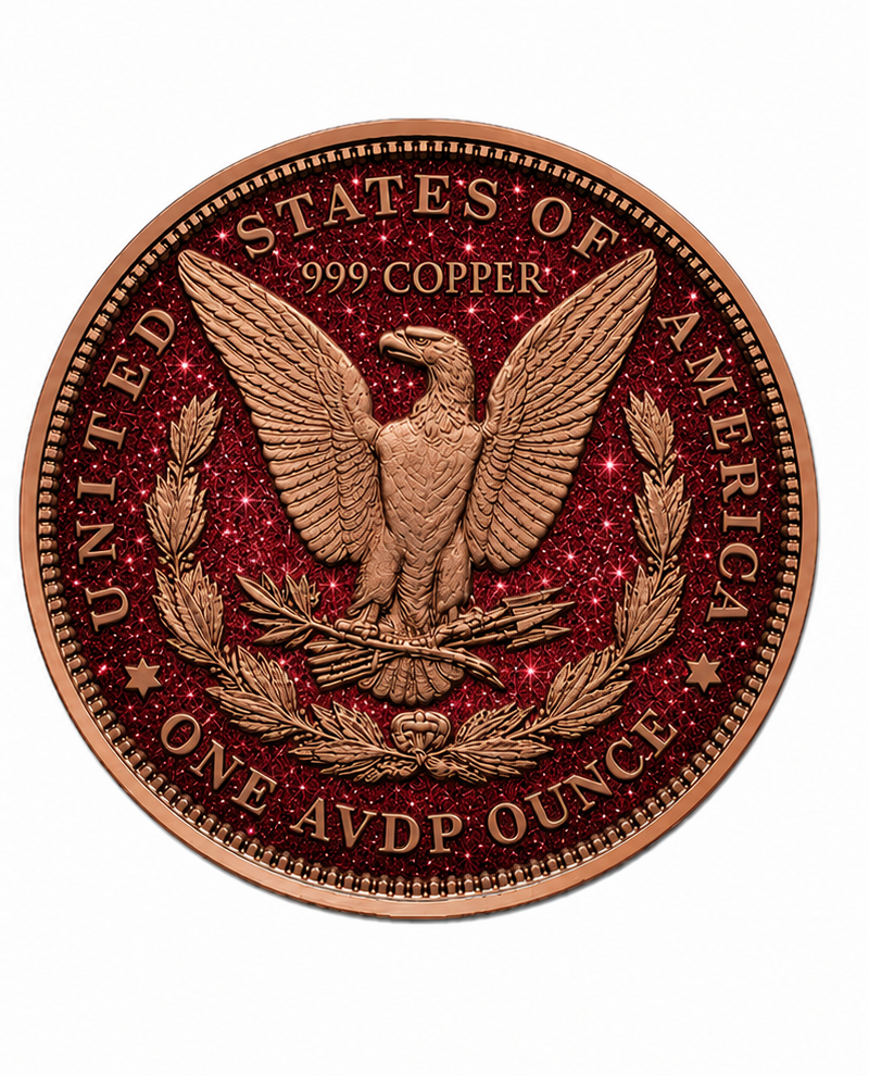 Thumbnail: Morgan Dollar Dual Sided Diamond Dust 1 oz Copper Round