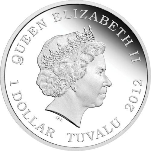 Miniature : 2012 Tuvalu 1oz Silver Coloured Proof Coin - Wildlife in Need Polar Bear