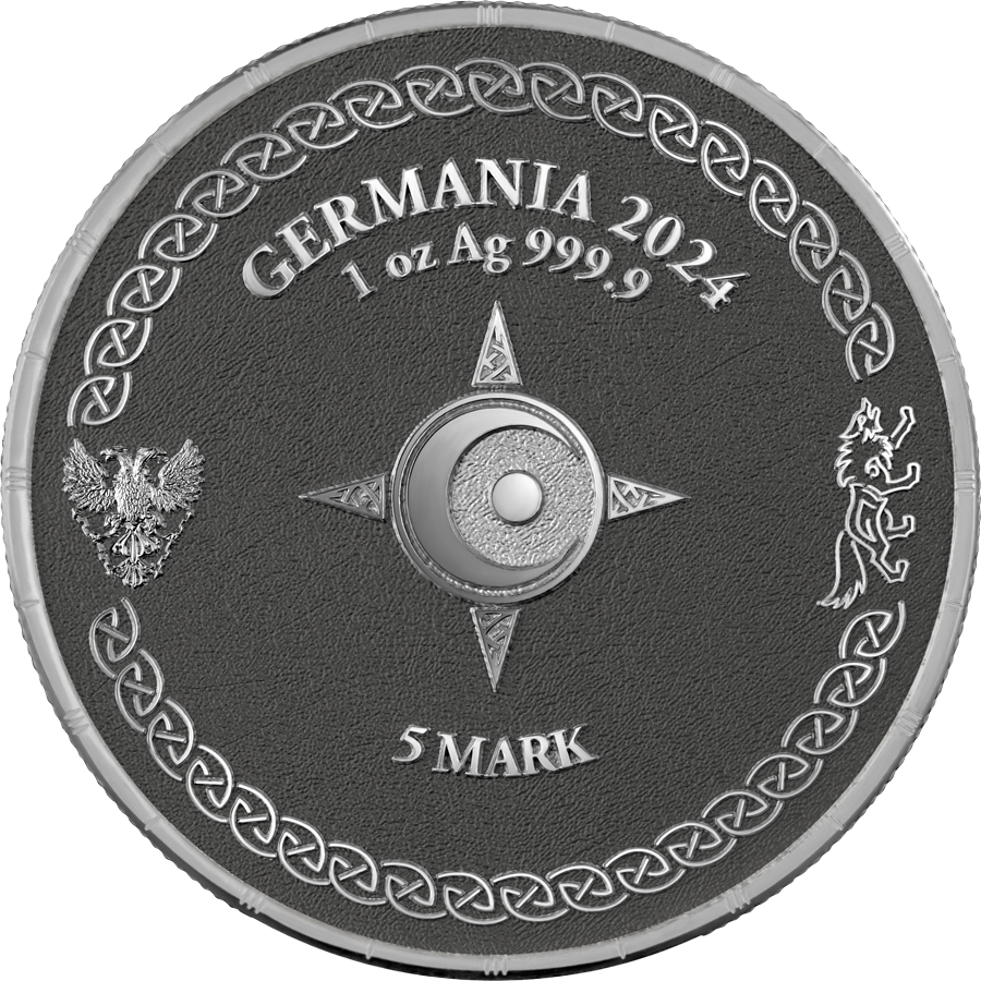 Thumbnail: Ragnarok: Skoll & Hati Geminus 2 x 1oz Silver BU 5 Mark Germania Mint 2024