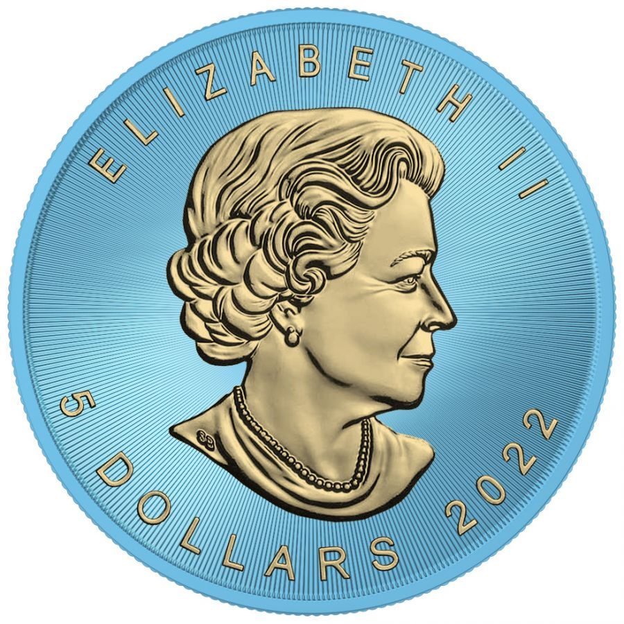 Miniatura: HEDGEHOG Murano Glass Maple Leaf 1 Oz Silver Coin 5$ Canada 2022