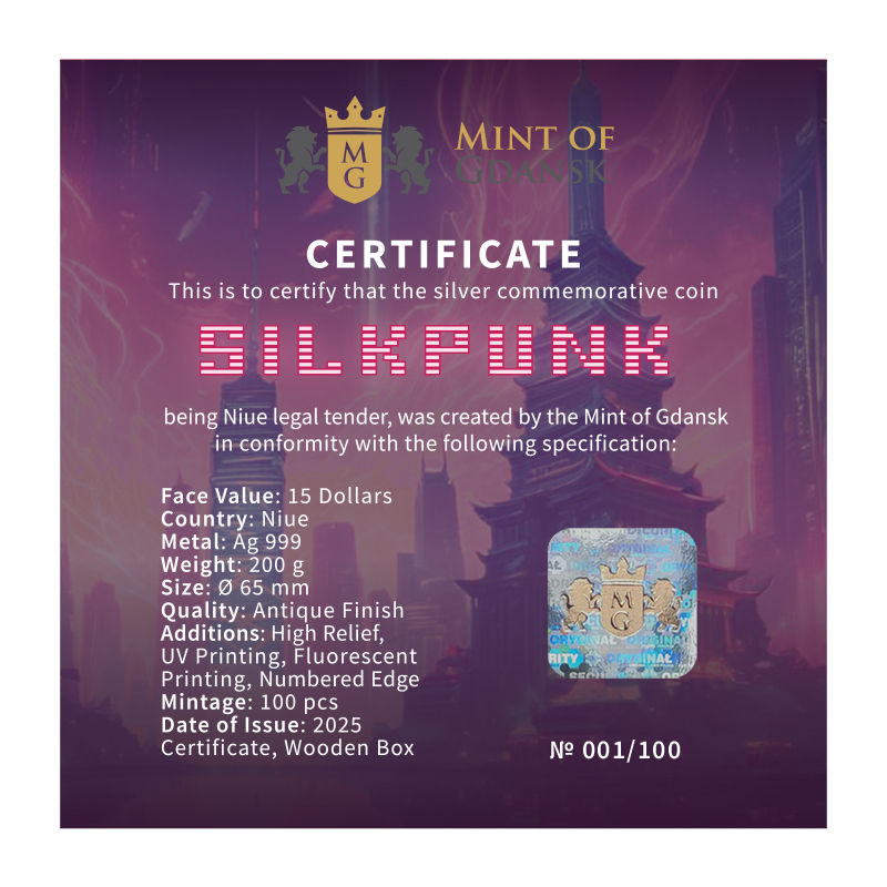 Miniatura: Silkpunk - The Punk Universe - 200g .999 Silver High Relief 15$ Niue 2025