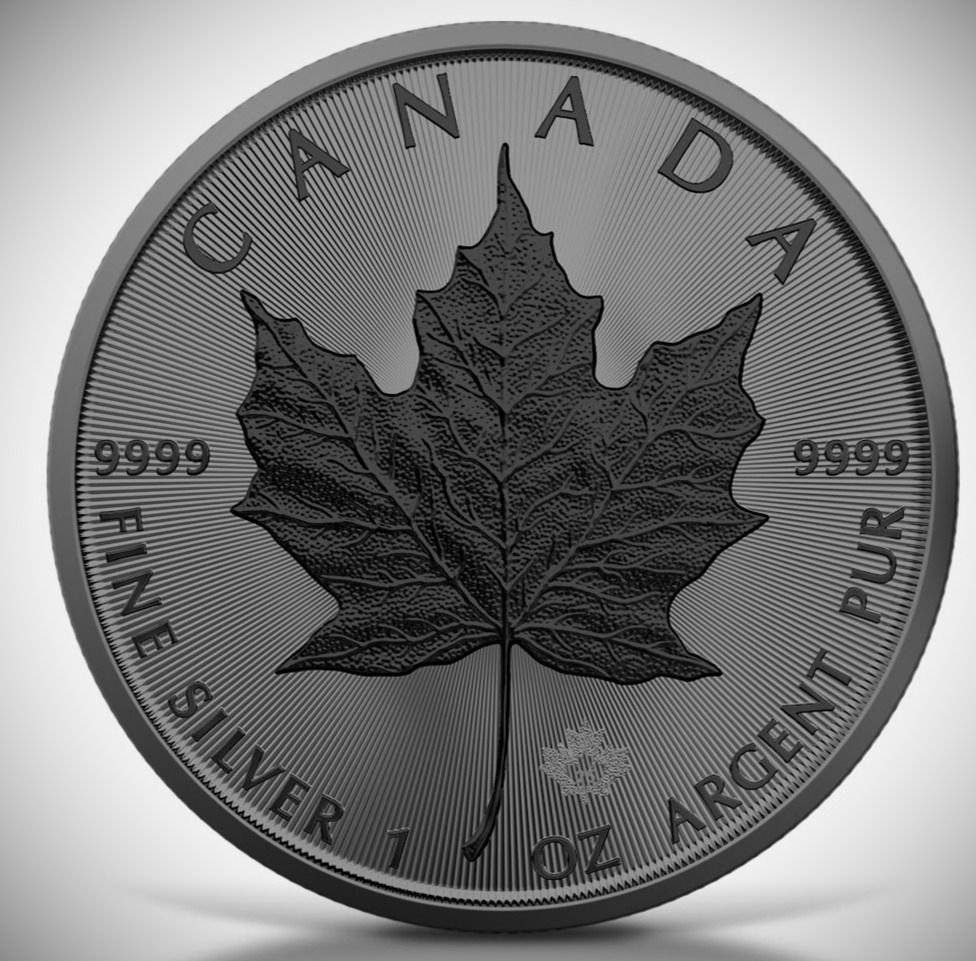 Maple Leaf - Ruthenium and Black Platinum - 1oz 999.9 Silver - 5$ Canada 2025