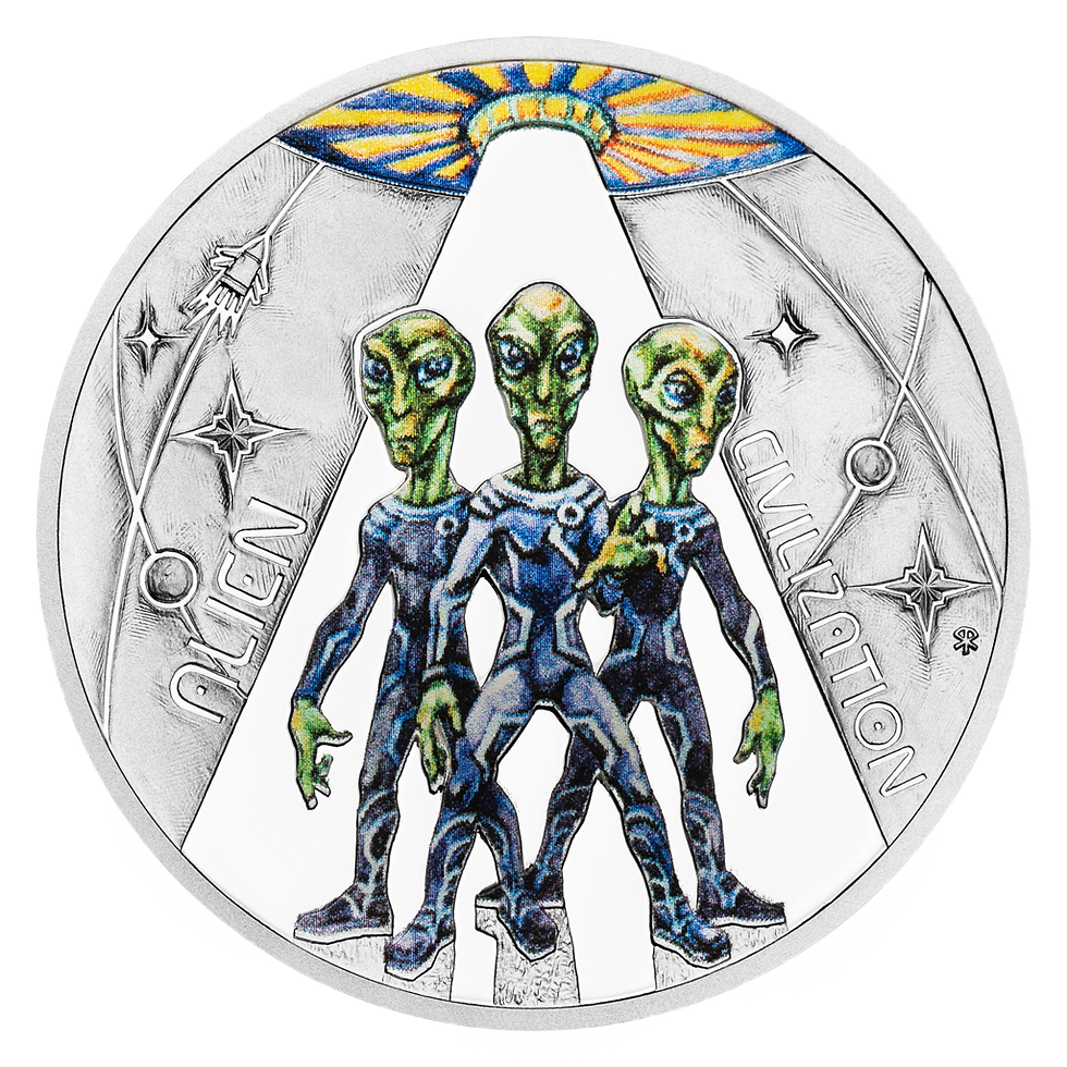 EXTRATERRESTRIAL LIFE Milky Way 1 Oz Silver Coin 1$ Niue 2024