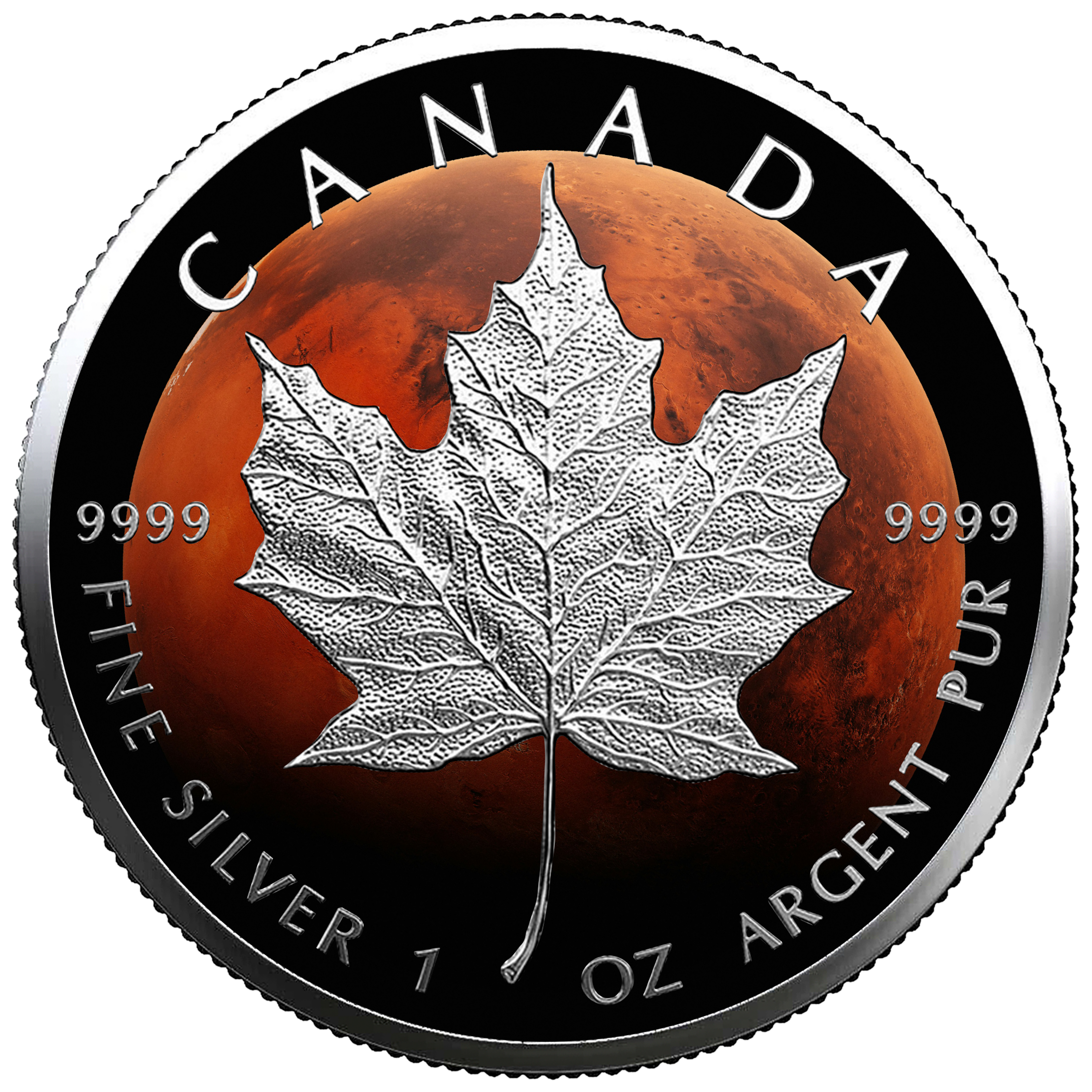 Canada Maple Leaf Mars Edition - 1 oz 999.9 Silver Coin - 5$ Canada 2026