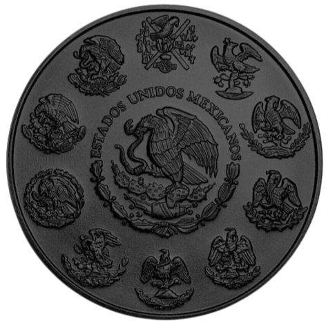 Miniatura: FULL MOON 1 Oz Colorized & Ruthenium plated Libertad coin Mexico 2019