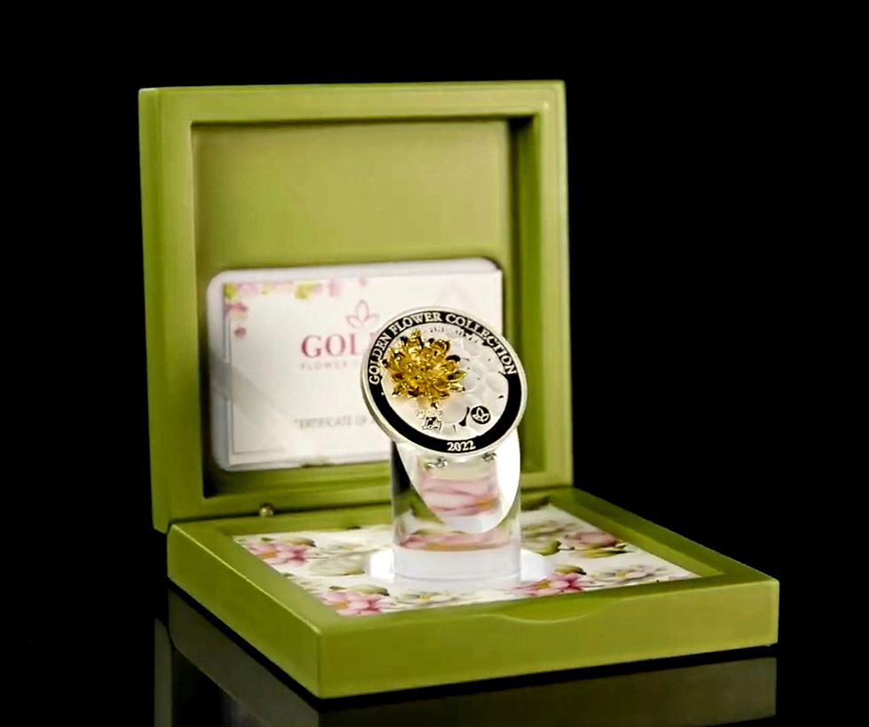 Miniatura: WATER LILY Golden Flower Collection 1 Oz Silver Coin 5$ Samoa 2022