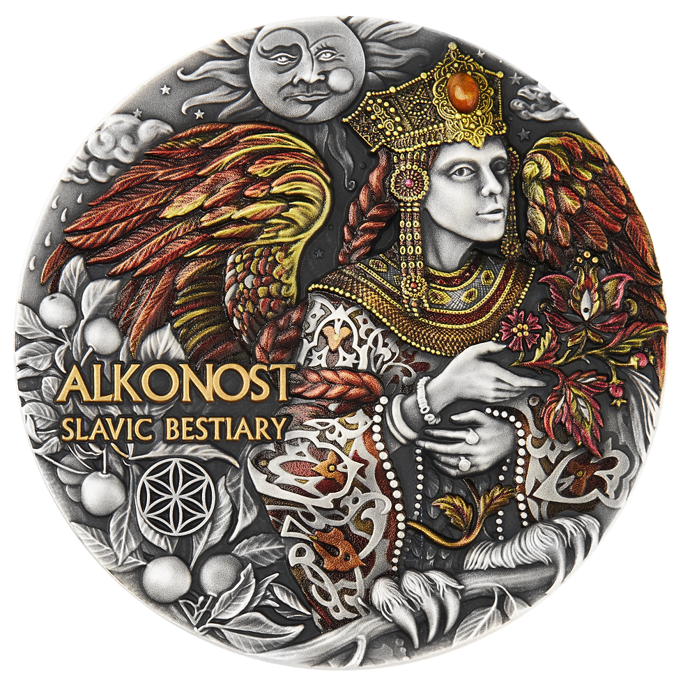 Miniatura: ALKONOST Slavic Bestiary 3 oz Antique finish Silver Coin 2000F Cameroon 2023