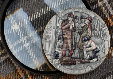 Miniatura: A Study in Scarlet - Sherlock Holmes -200g High Relief Silver Coin $15 Niue 2024
