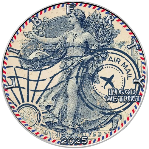 Miniatura: LIBERTY AIR MAIL 1 Oz Silver Coin 1$ USA 2025