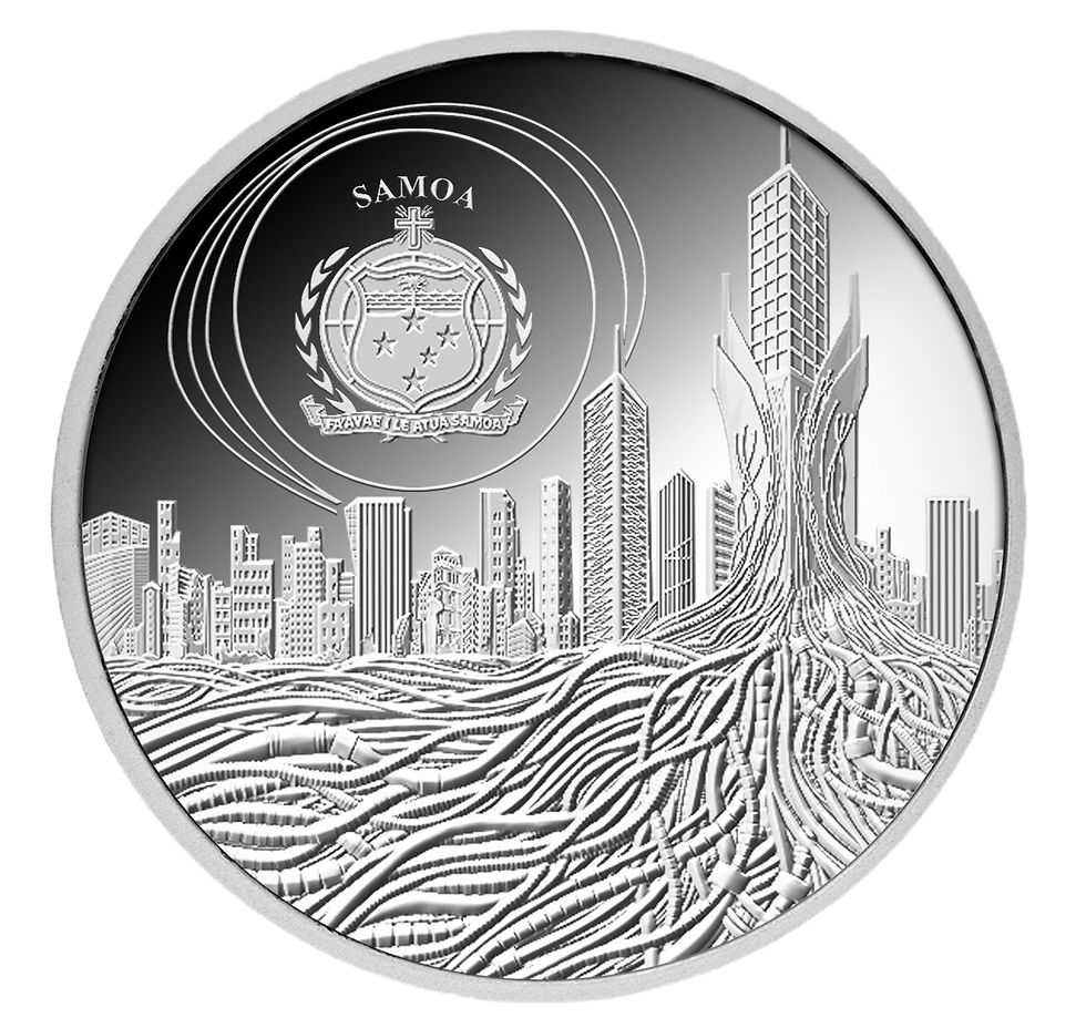 Miniature : AI CYBORG Artificial Intelligence 1 Oz Silver Coin 5$ Samoa 2023