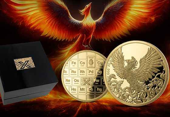 GOLDX – OSMIUM PHOENIX 1/6oz .999 Gold Coin 2000 Francs GNF Guinea