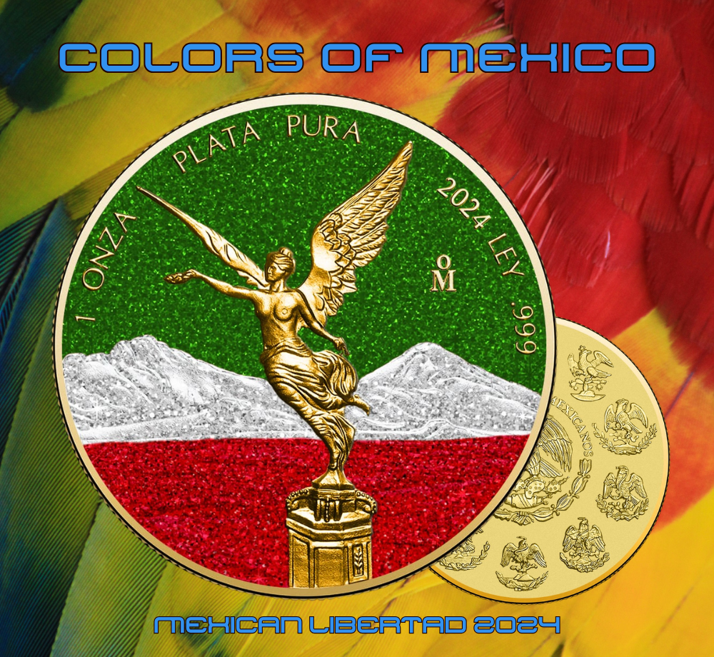 COLORS OF MEXICO - DIAMOND DUST 1 Oz Silver Coin Mexico 2024