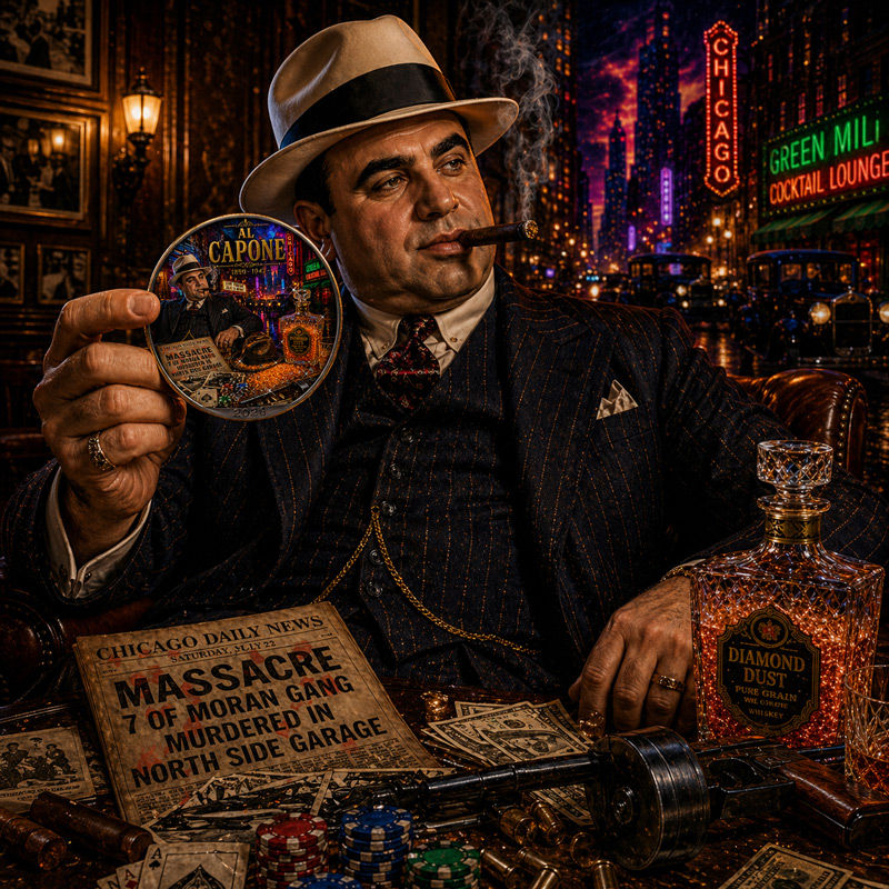 Thumbnail: AL CAPONE St. Valentine’s Day Massacre - 1 Oz .999 Silver Coin - 1$ USA 2026