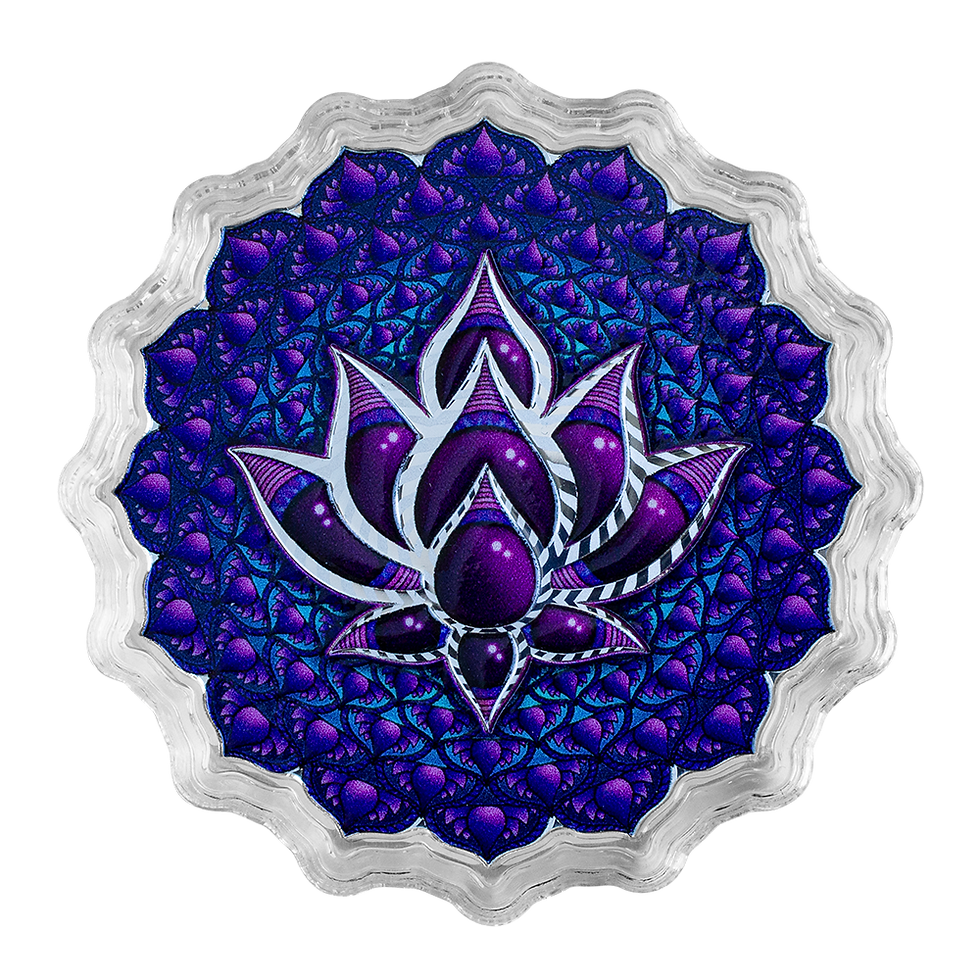 Miniatura: LOTUS OF THE 7TH CHAKRA Phil Lewis 2 Oz Silver Coin 5$ Solomon Islands 2024