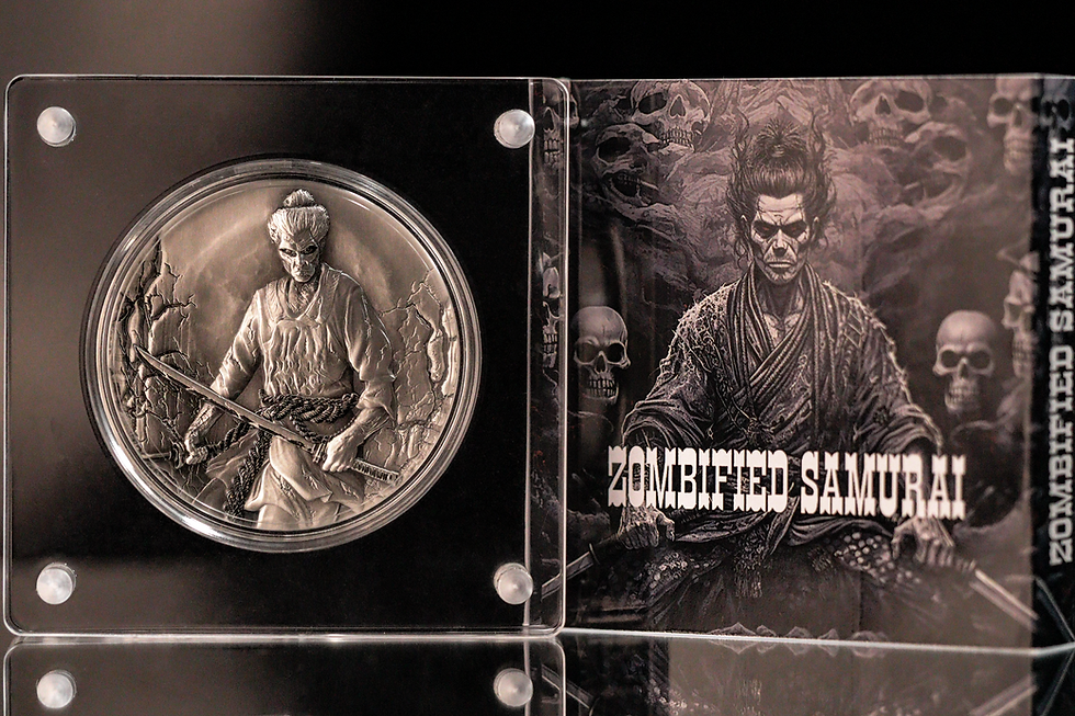 Miniatura: Zombified Samurai 2 oz .999 Silver Coin 2000 Francs CFA Cameroon 2024