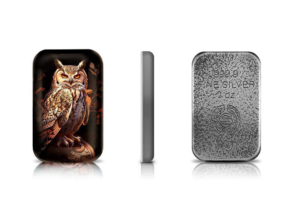 Thumbnail: Athena's Owl - Mythical Creatures - 2oz 999.9 Silver Cast Bar 2024