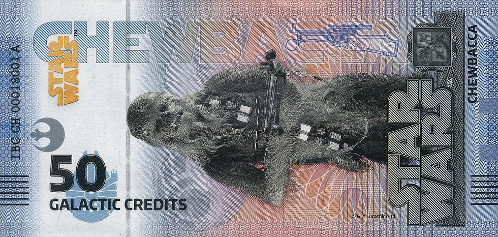 Miniatura: Chewbacca: Star Wars Bank Note in Folder 50 Galactic Credits