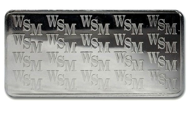 Miniatura: 10 oz .999 Silver Bar - (Type 1) Wall Street Mint