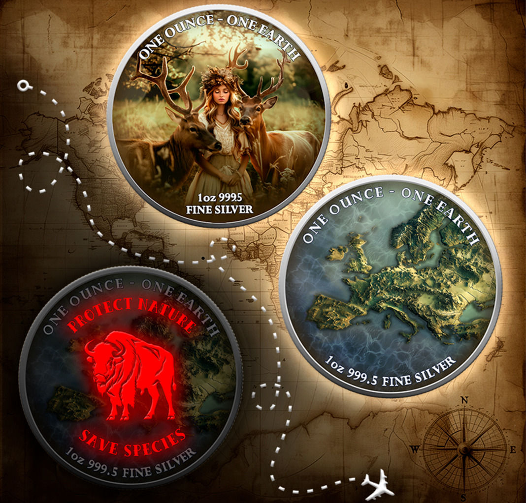 Europe - Continents Series - 1oz 999.5 Silver Earth $1 Fiji 2022