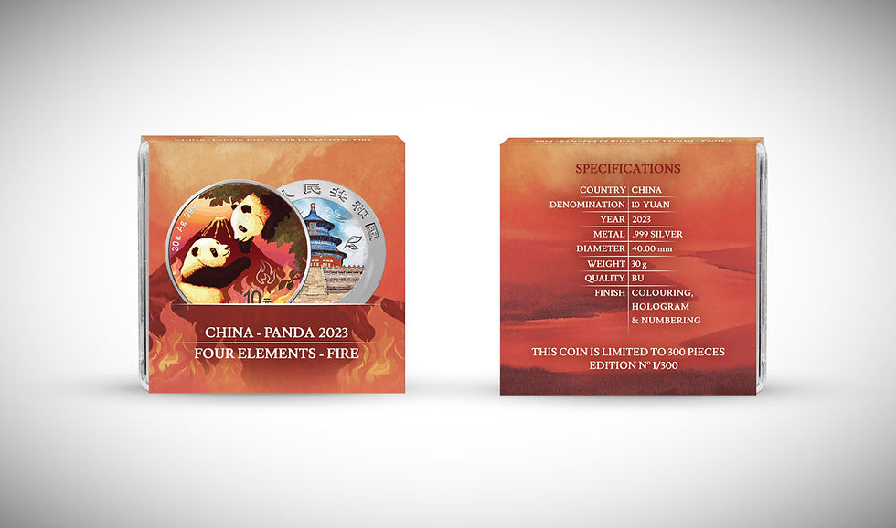 Miniatura: 2023 China Panda Four Elements: Fire 30g .999 Silver