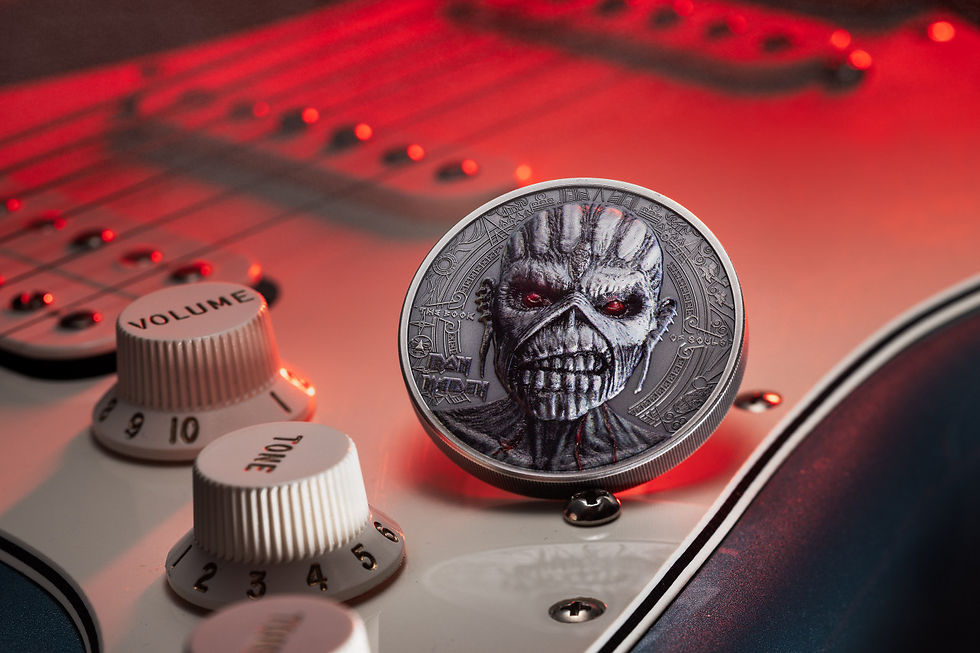 Miniatura: BOOK OF SOULS Iron Maiden 2 Oz Silver Coin 10$ Cook Islands 2024