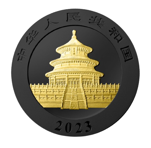 Miniatura: Panda Black Platinum & 24k Gold 30g .999 silver 10¥ China 2023