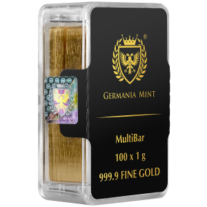 Miniature : Germania Mint 999.9 Gold MultiBar 100 x 1 g