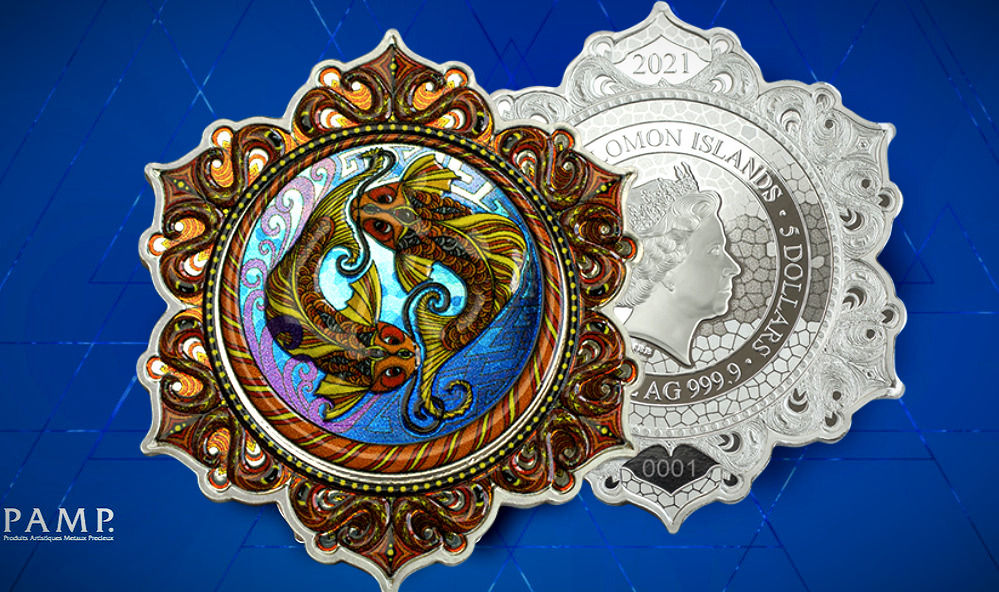 RYBY CZAKRY 2. Phil Lewis 2 Oz Srebrna Moneta 5 $ Wyspy Salomona 2022