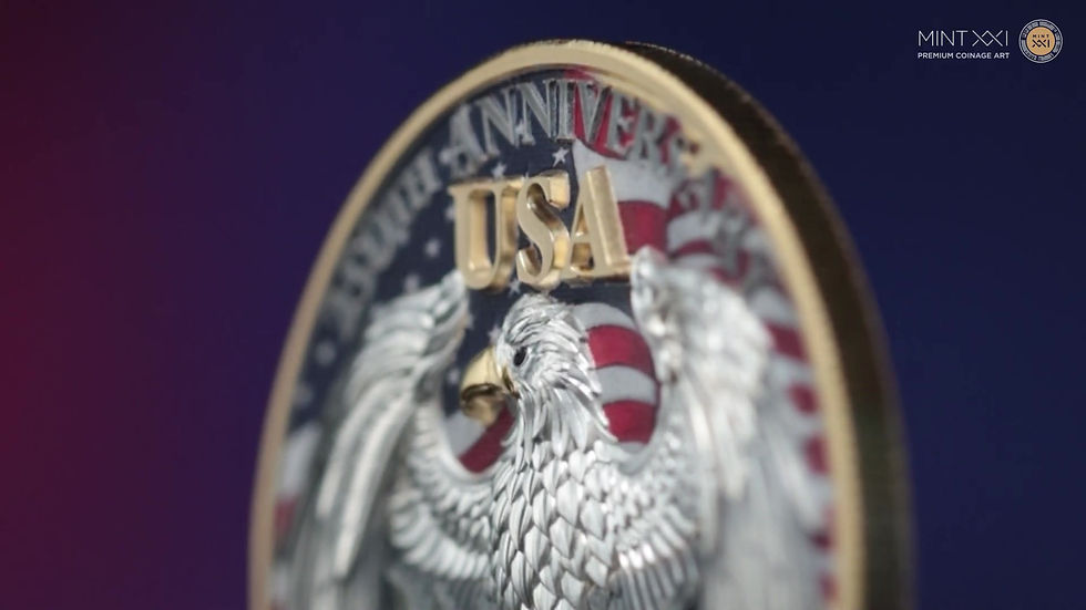 Miniatura: United We Stand: 250 Years of U.S. Independence 2oz .999 Silver 5$ Niue 2026