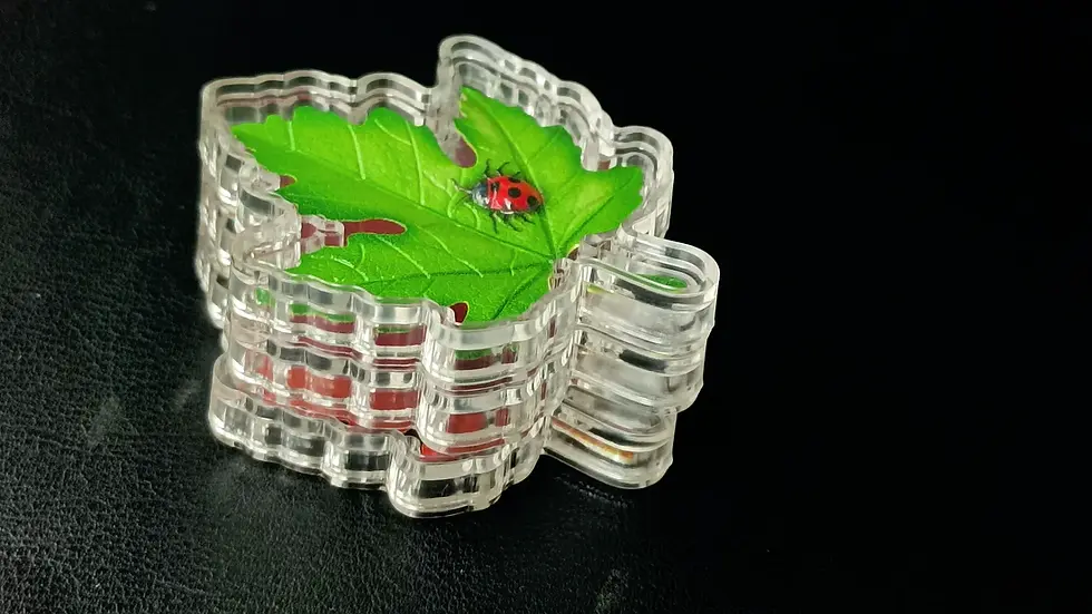 Miniatura: 2025 Trio Leaves of Color 3 x 1.5g Shaped Stacker .999 Silver Bullion
