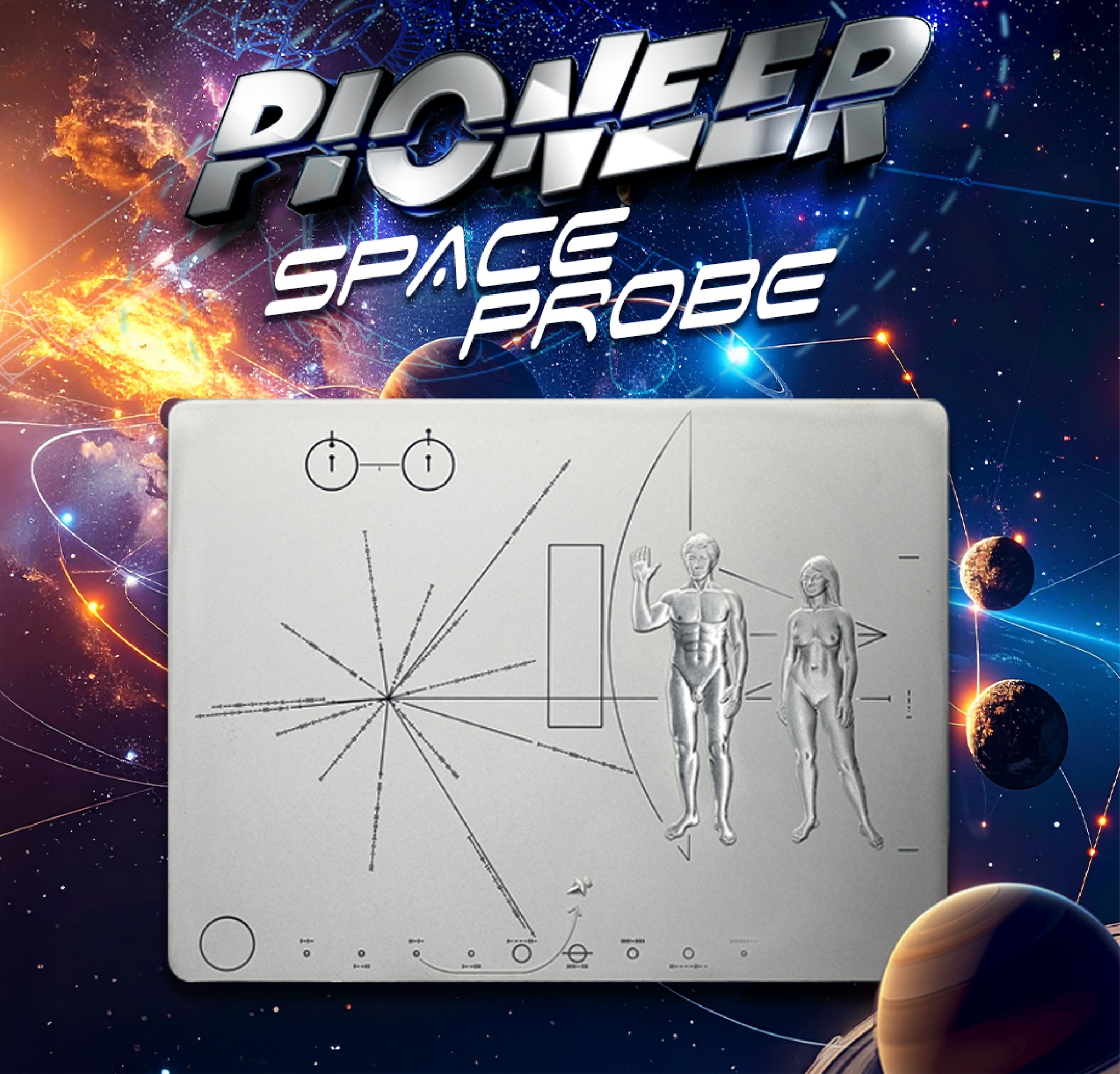 PIONEER Space Probe 2 Oz Silver Coin 2$ Niue 2025