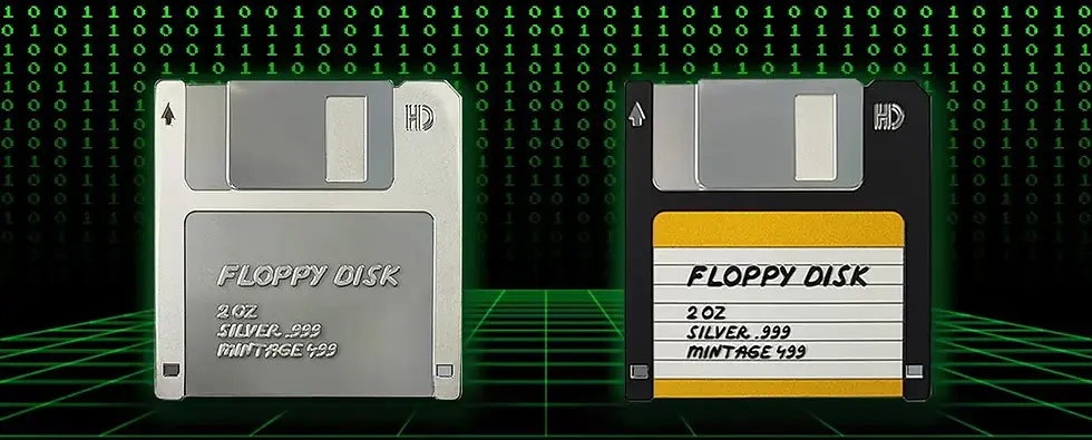 Miniaturbild: FLOPPY DISK TechStalgic 2 Oz Silver Coin 2$ Niue 2024