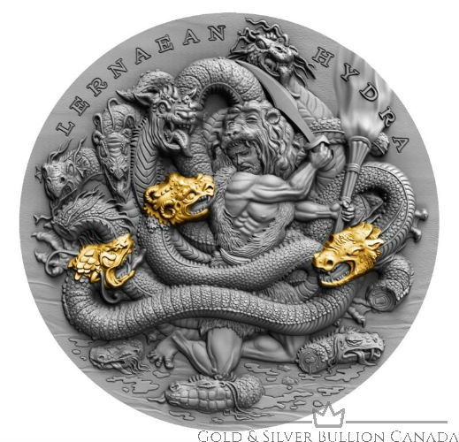 2019 LERNAEAN HYDRA – TWELVE LABOURS OF HERCULES – 2 oz Pure Silver Coin – Niue